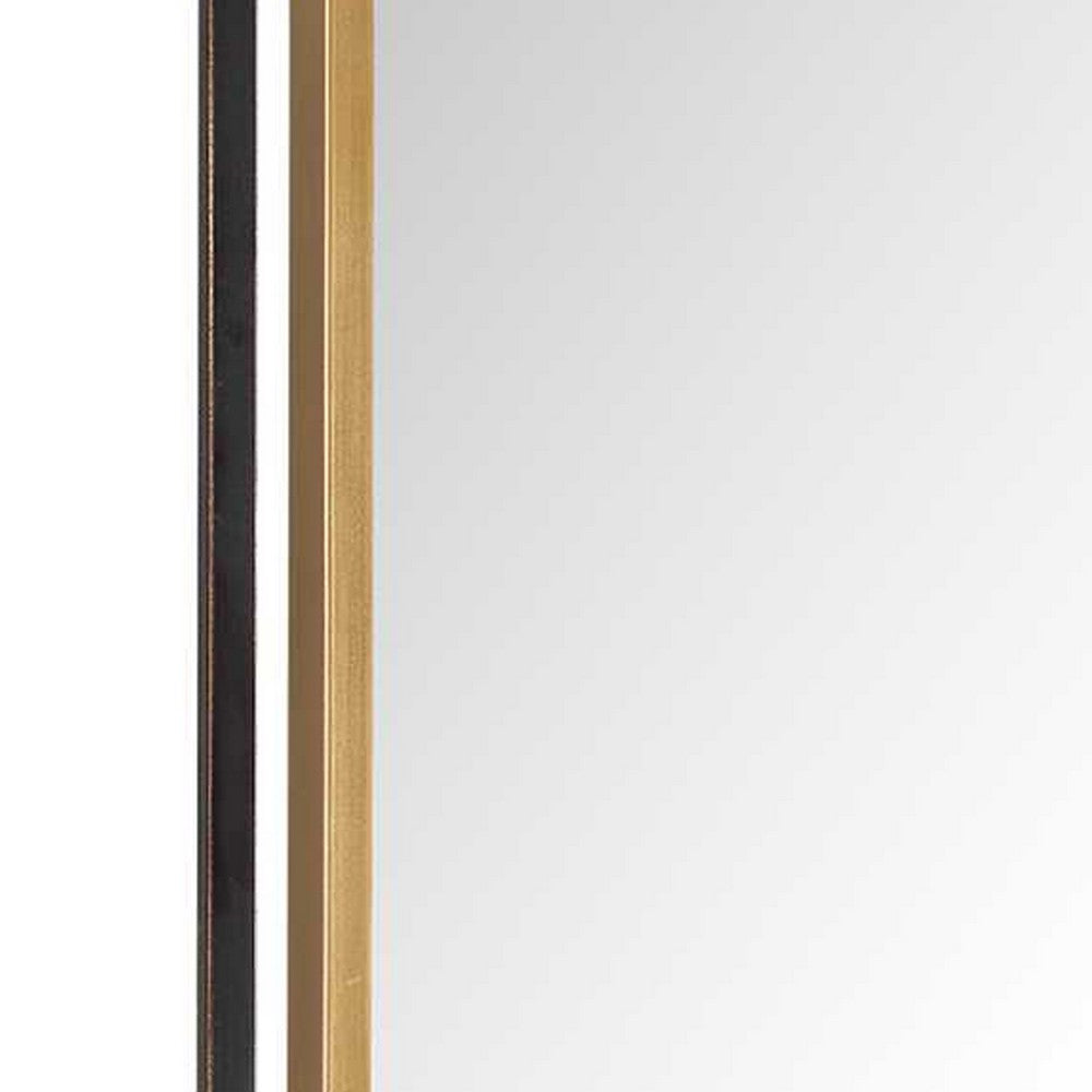 Modern Wall Mirror | Art Deco Bronze & Gold Layered Frame | 22x34