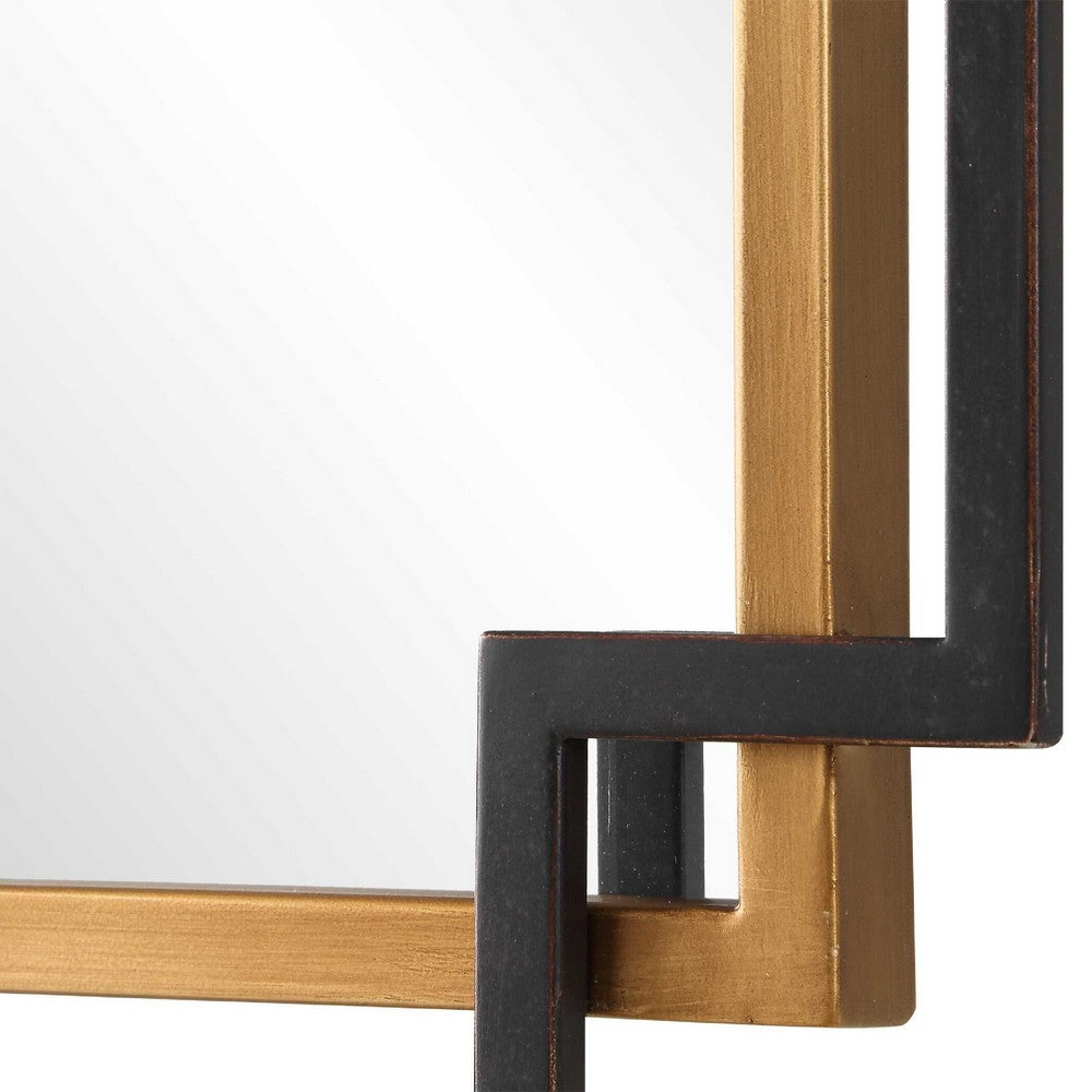Modern Wall Mirror | Art Deco Bronze & Gold Layered Frame | 22x34