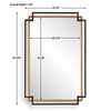 Modern Wall Mirror | Art Deco Bronze & Gold Layered Frame | 22x34
