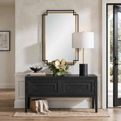 Modern Wall Mirror | Art Deco Bronze & Gold Layered Frame | 22x34