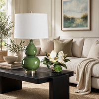 Dark Green, White, Antique Brass