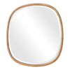 Boho Accent Wall Mirror | Beveled Glass | Natural Brown Rattan Woven | 34"