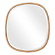 Boho Accent Wall Mirror | Beveled Glass | Natural Brown Rattan Woven | 34"