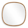 Boho Accent Wall Mirror | Beveled Glass | Natural Brown Rattan Woven | 34"