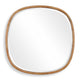 Boho Accent Wall Mirror | Beveled Glass | Natural Brown Rattan Woven | 34"