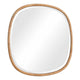 Boho Accent Wall Mirror | Beveled Glass | Natural Brown Rattan Woven | 34"