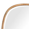 Boho Accent Wall Mirror | Beveled Glass | Natural Brown Rattan Woven | 34"