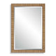 Decorative Coastal Wall Mirror | Faux Rattan Wrap | 22x32 Dark Brown Frame