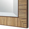 Decorative Coastal Wall Mirror | Faux Rattan Wrap | 22x32 Dark Brown Frame