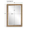 Decorative Coastal Wall Mirror | Faux Rattan Wrap | 22x32 Dark Brown Frame
