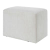Accent Stool | Channel Tufted | Off White Polyester Upholstered | 24"