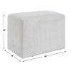 Accent Stool | Channel Tufted | Off White Polyester Upholstered | 24"