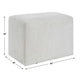 Accent Stool | Channel Tufted | Off White Polyester Upholstered | 24"