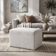 Accent Stool | Channel Tufted | Off White Polyester Upholstered | 24"