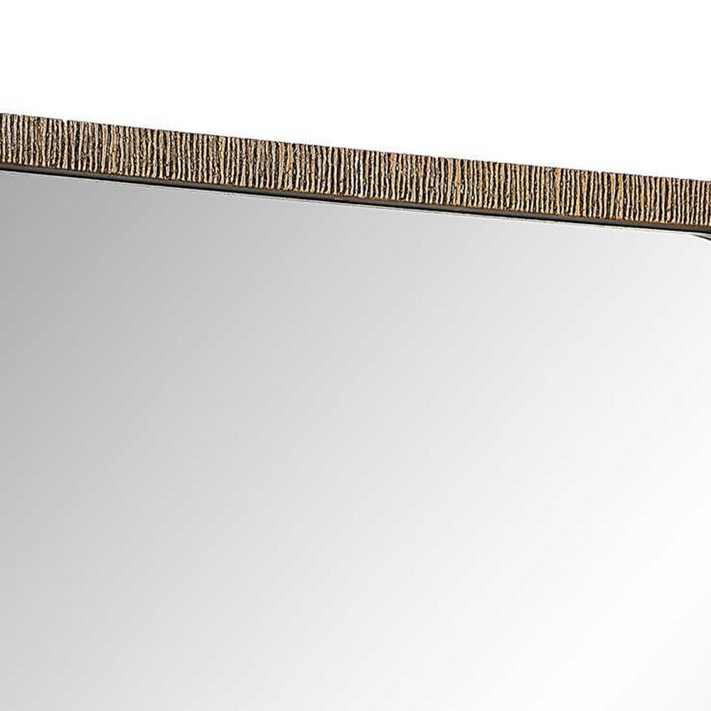Decorative Wall Mirror | Antique Gold Ridged Frame | 22x32 Rectangular