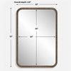 Decorative Wall Mirror | Antique Gold Ridged Frame | 22x32 Rectangular
