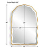 Siva Arched Accent Wall Mirror | Scalloped Edges | Gold Leaf Finish 24x36