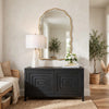 Siva Arched Accent Wall Mirror | Scalloped Edges | Gold Leaf Finish 24x36