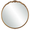 Accent Wall Mirror | Scrollwork | Antique Gold | Gray Glaze | Round 28"