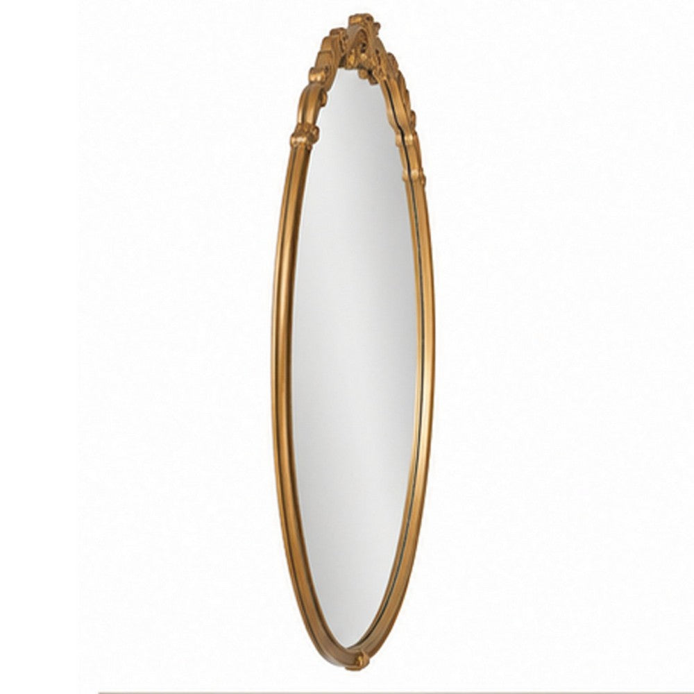 Accent Wall Mirror | Scrollwork | Antique Gold | Gray Glaze | Round 28"
