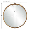 Accent Wall Mirror | Scrollwork | Antique Gold | Gray Glaze | Round 28"
