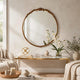 Accent Wall Mirror | Scrollwork | Antique Gold | Gray Glaze | Round 28"