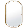 Floating Rectangular Mirror | Concave Corners | Antique Gold Leaf 22x35