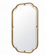 Floating Rectangular Mirror | Concave Corners | Antique Gold Leaf 22x35