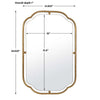 Floating Rectangular Mirror | Concave Corners | Antique Gold Leaf 22x35
