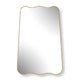 Accent Wall Mirror | Wavy Top & Bottom | Tapered Sides | Warm Gold 24x36