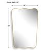 Accent Wall Mirror | Wavy Top & Bottom | Tapered Sides | Warm Gold 24x36