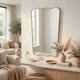 Accent Wall Mirror | Wavy Top & Bottom | Tapered Sides | Warm Gold 24x36