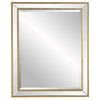 Accent Wall Mirror | Double Frame | Beveled Mirror Trim | Gold Tone 27x33
