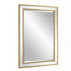 Accent Wall Mirror | Double Frame | Beveled Mirror Trim | Gold Tone 27x33