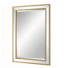 Accent Wall Mirror | Double Frame | Beveled Mirror Trim | Gold Tone 27x33