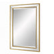 Accent Wall Mirror | Double Frame | Beveled Mirror Trim | Gold Tone 27x33