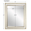 Accent Wall Mirror | Double Frame | Beveled Mirror Trim | Gold Tone 27x33