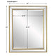 Accent Wall Mirror | Double Frame | Beveled Mirror Trim | Gold Tone 27x33