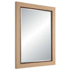 Raga Accent Wall Mirror | Basket Weave Design | Beige & Dark Brown 28x38