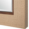 Raga Accent Wall Mirror | Basket Weave Design | Beige & Dark Brown 28x38
