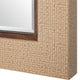 Raga Accent Wall Mirror | Basket Weave Design | Beige & Dark Brown 28x38