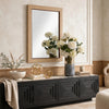 Raga Accent Wall Mirror | Basket Weave Design | Beige & Dark Brown 28x38