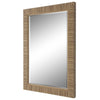 Raga Accent Wall Mirror | Rattan Design Frame | Coastal Brown Finish 25x35