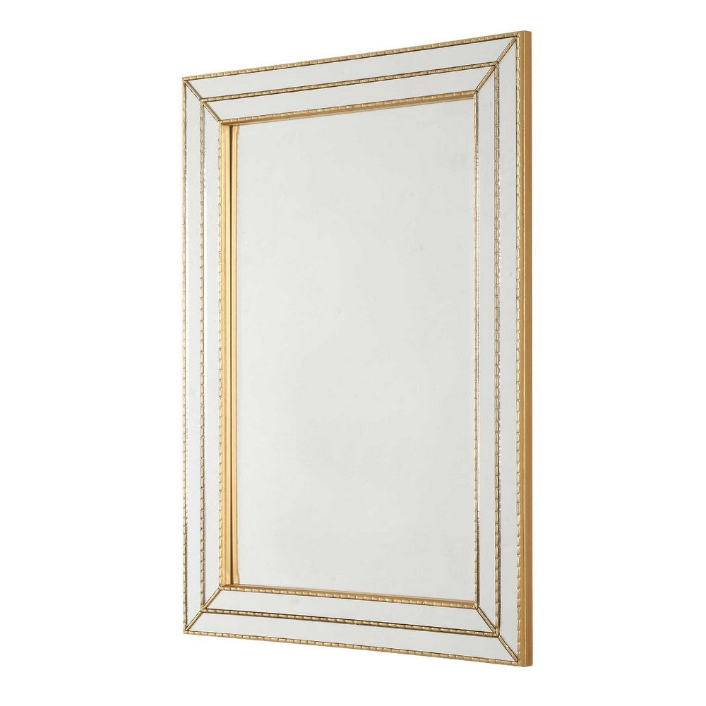 Accent Wall Mirror | Triple Frame | Mirror Inlays | Antique Gold 24x34