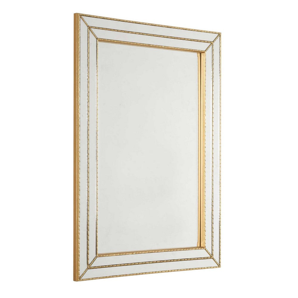 Accent Wall Mirror | Triple Frame | Mirror Inlays | Antique Gold 24x34