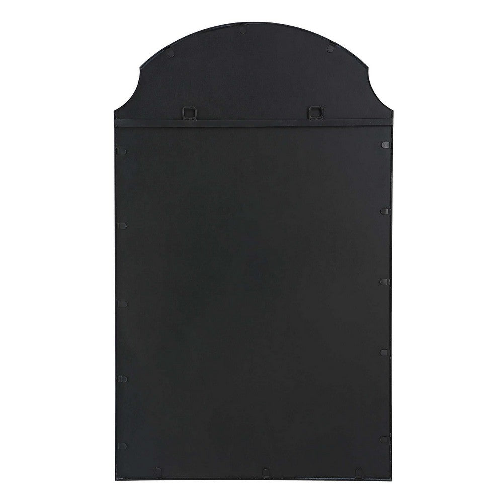 Kona Accent Wall Mirror | Arched Top | Scalloped Corners | Satin Black 22x36