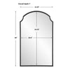 Kona Accent Wall Mirror | Arched Top | Scalloped Corners | Satin Black 22x36