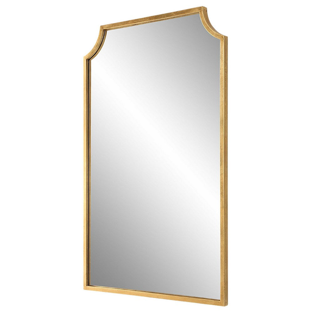 Kona Accent Wall Mirror | Scalloped Corners | Gold Leaf Finish 22x36