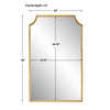 Kona Accent Wall Mirror | Scalloped Corners | Gold Leaf Finish 22x36