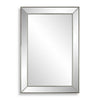 Accent Wall Mirror | Rectangular Shape | Mirrored Panels | Nickel 23x34